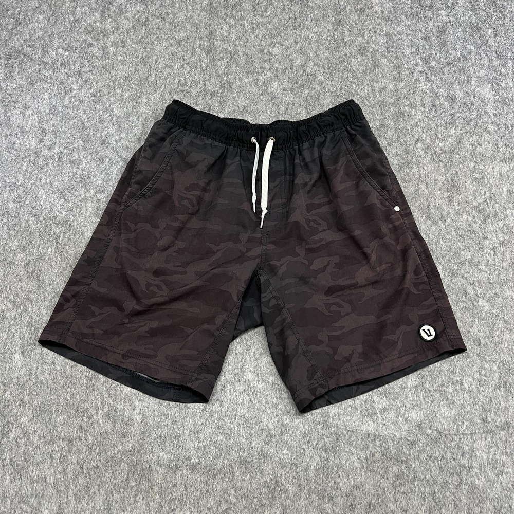 Vuori Shorts Mens M Black Red Camo Drawstring Lined Quick Dry Training Kore
